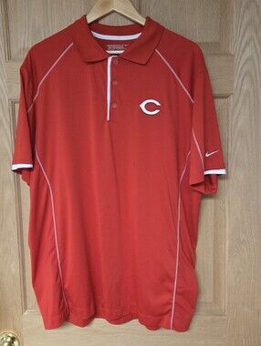 Nike Men’s Red Polo Shirt with Cincinnati Reds Logo XL